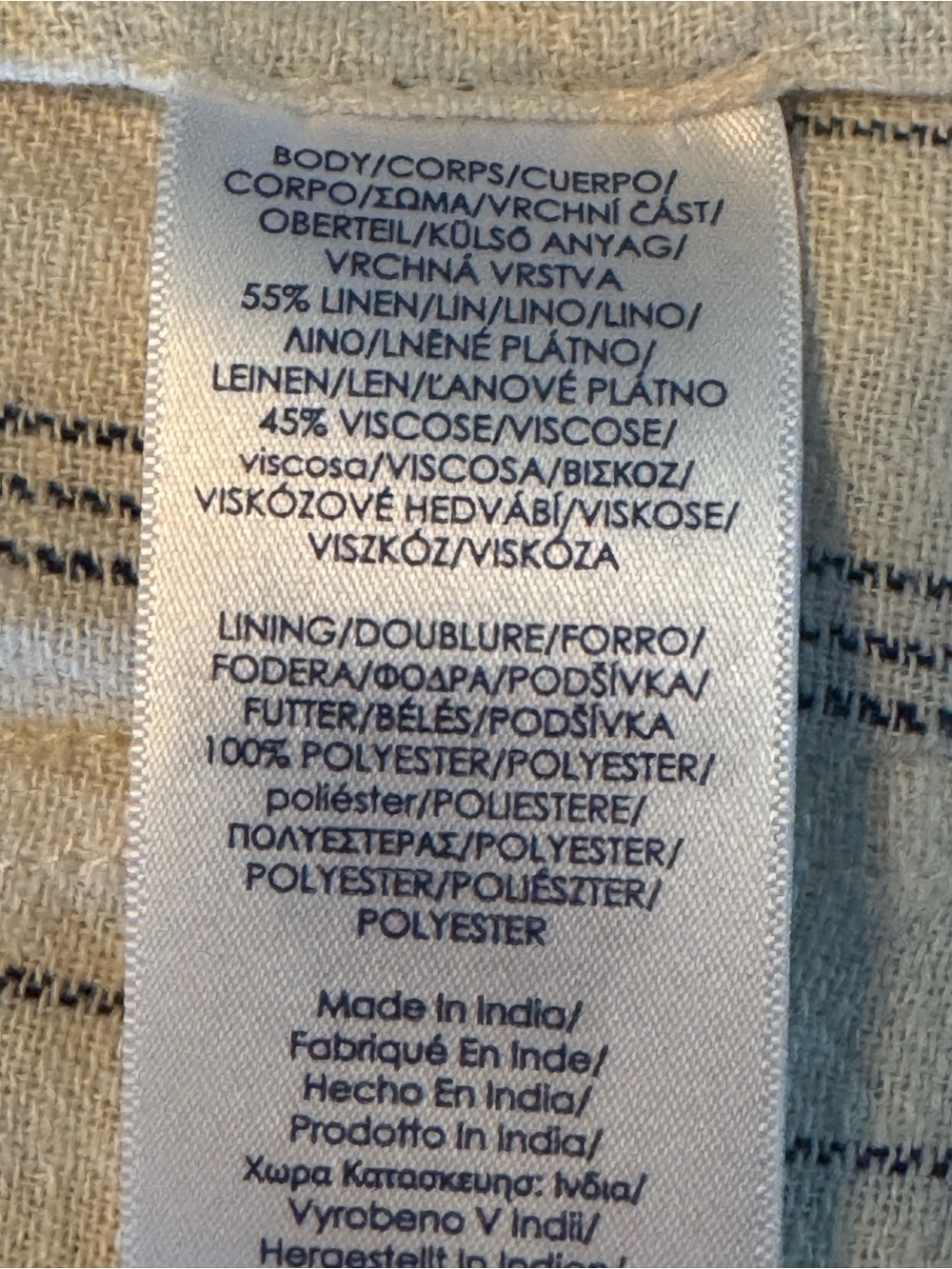 Chaps Linen Cream Blazer with Blue Pinstripes 14 - Picture 7 of 7